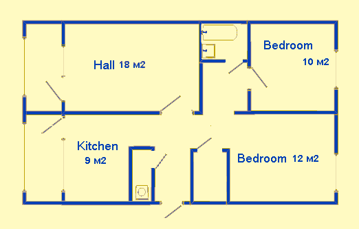 Scheme 3-room ap.